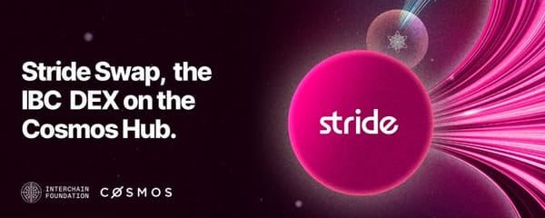 Interchain Foundation investe no próximo capítulo da Stride: Stride Swap, a IBC DEX do Cosmos Hub